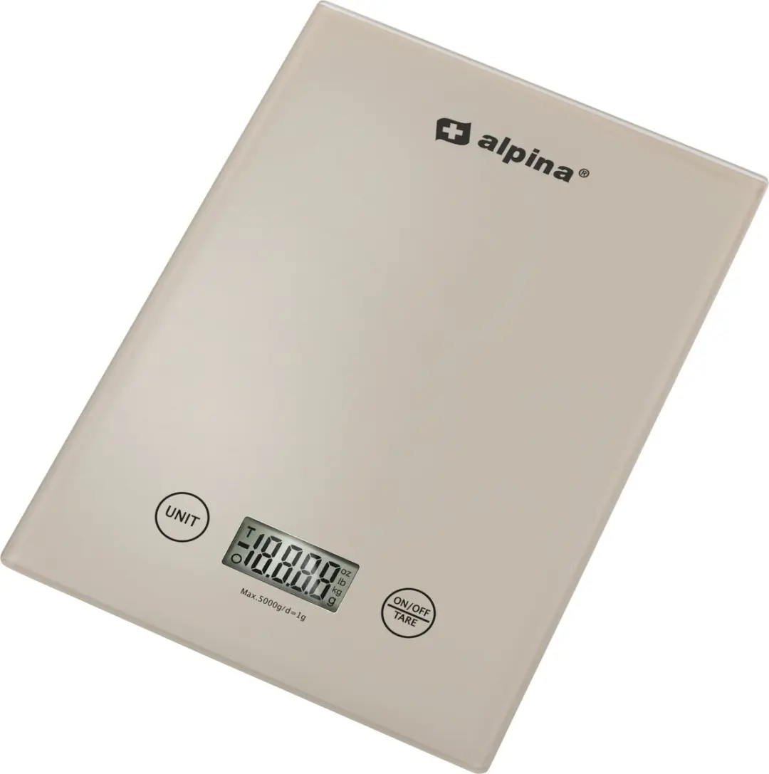 Alpina Digitaal Keukenweegschaal 5kg - Beige