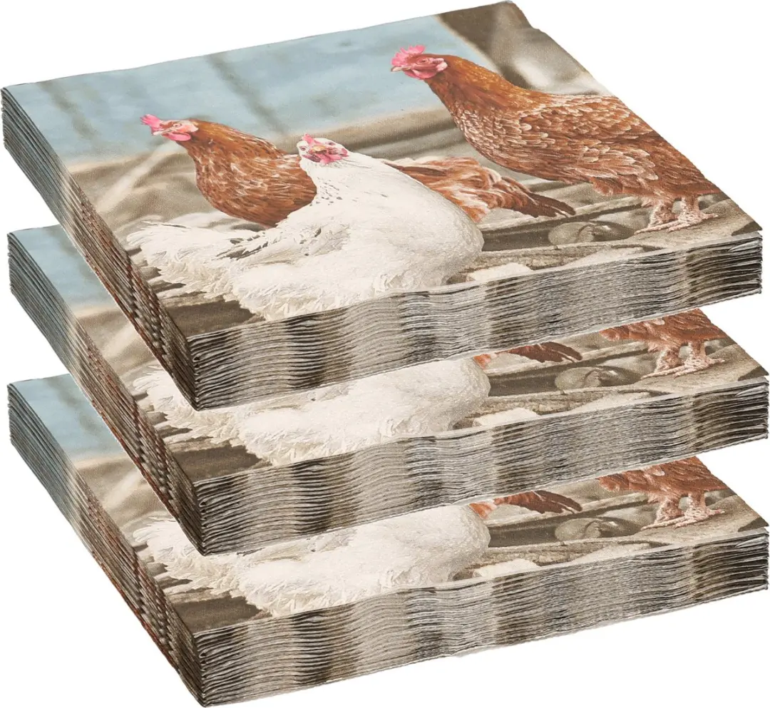 Esschert Design Pasen Servetten 60 Stuks - 33x33cm - Boerderij