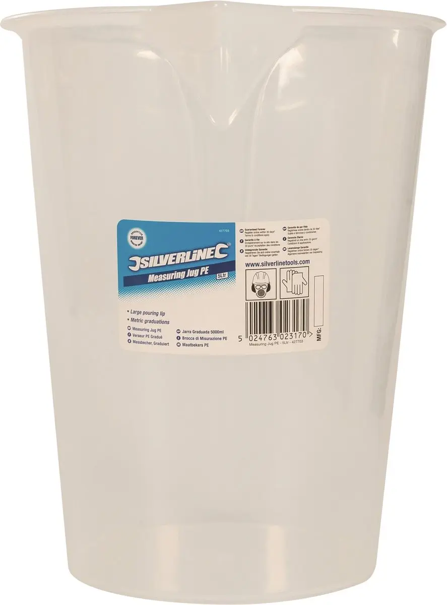 Silverline Maatbeker 5L - Polyethyleen - WIT