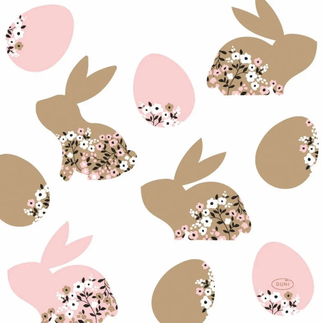 Duni Paasservetten Blooming Bunnies 33x33cm