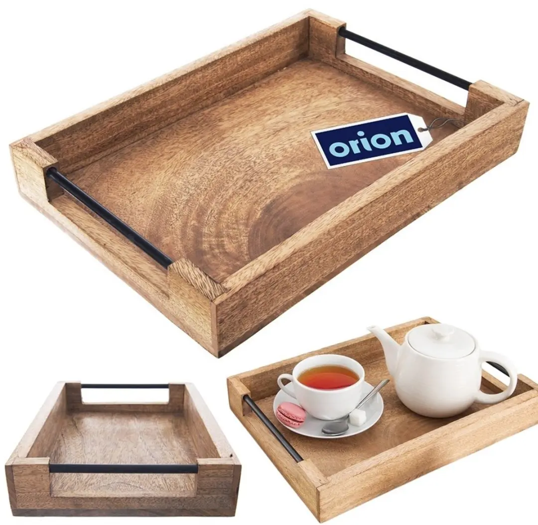 Orion Houten Serveerplank Mango 35,5x25,5cm - Zwart