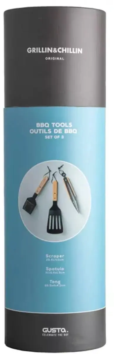 Gusta BBQ Gereedschapset 3-delig - RVS - Zwart
