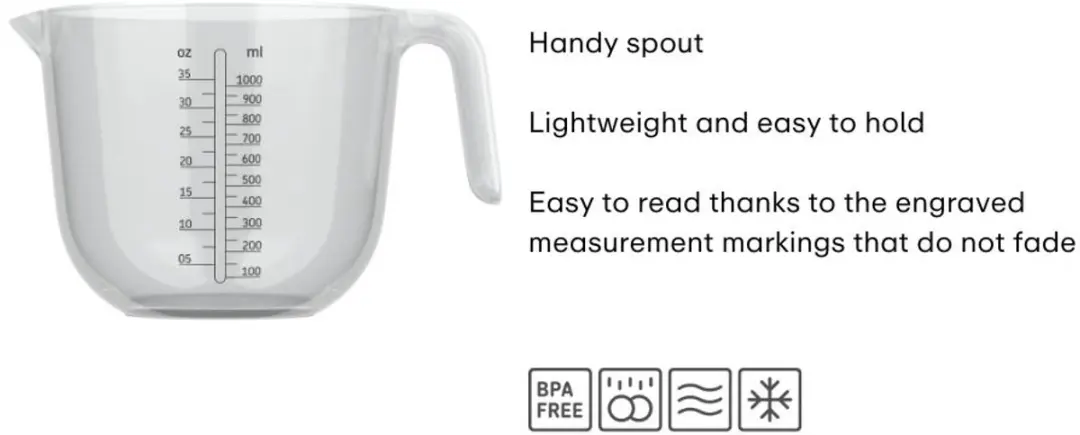 Mepal Chef it Maatbeker 1L - Transparant
