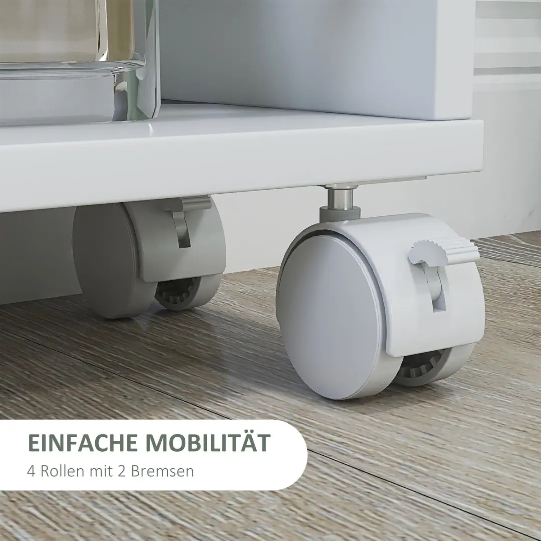 Homcom Rolwagen 45L x 15B x 91Hcm - Wit - afbeelding 6 van 6