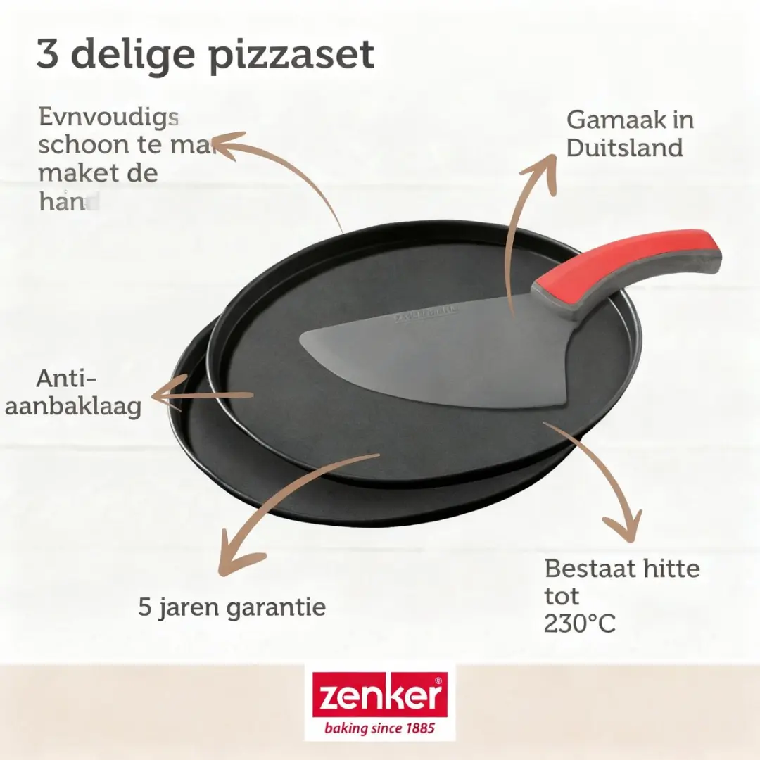 Zenker Special Countries Pizzaset 29cm - 3-delig - Zwart
