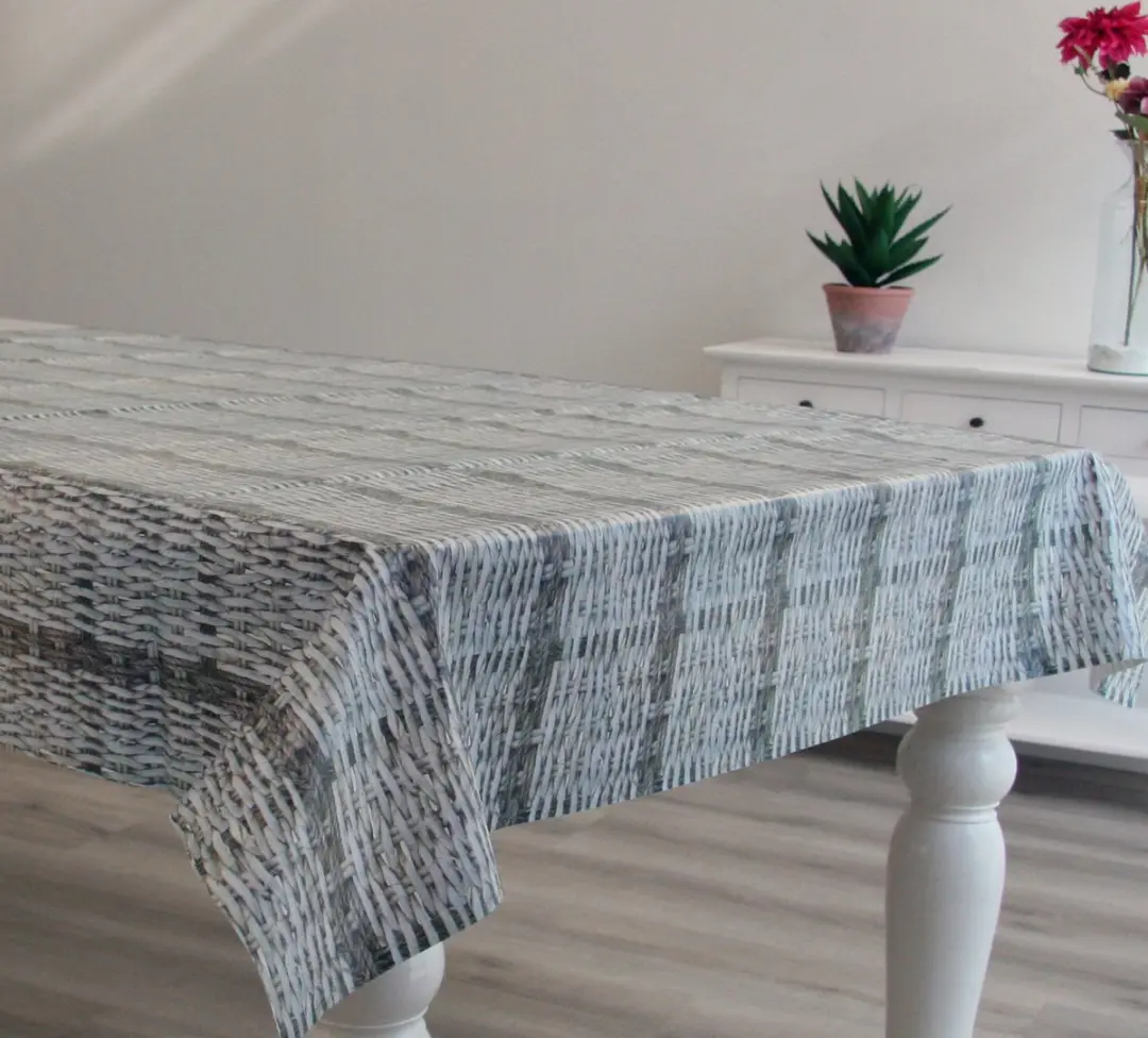 Bellatio Design Tafelzeil Rotan Print 140x180cm - Creme