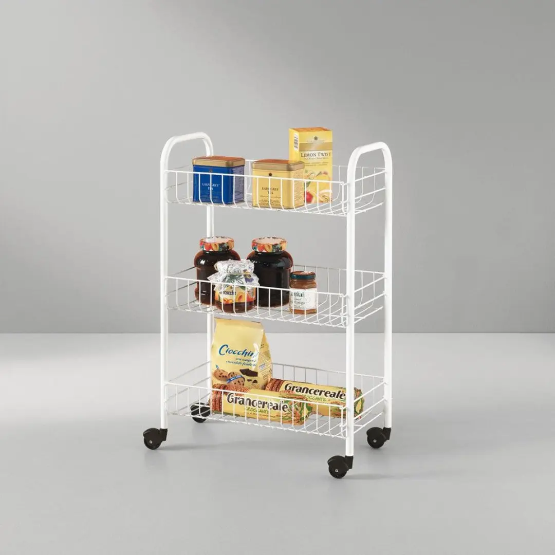 Metaltex Siena Keukentrolley 340633 - Wit - 41x23x63cm - afbeelding 4 van 6