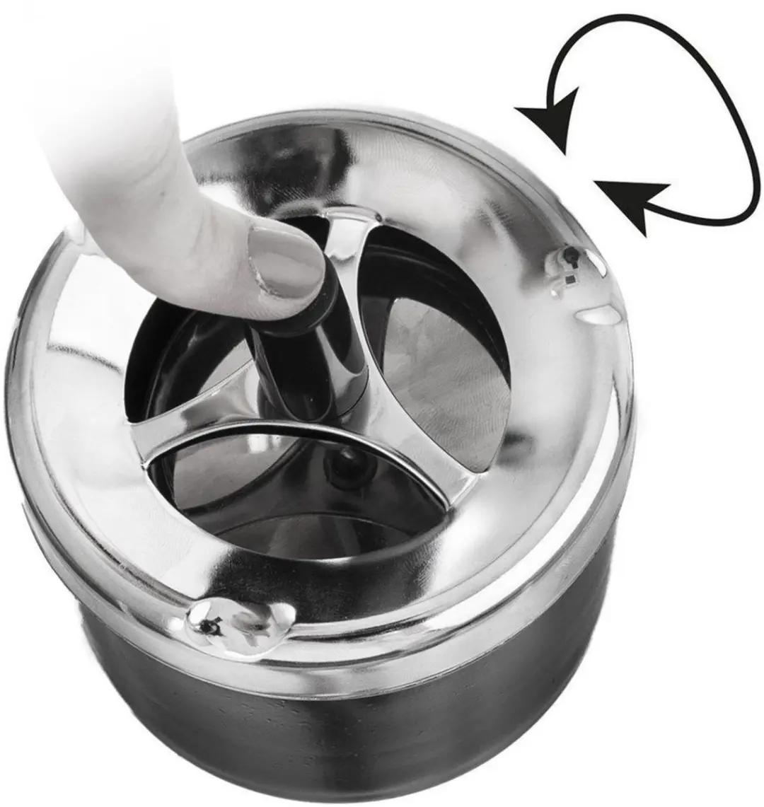 Orion Metalen Sluitbare Asbak Ø9,5cm - Zwart/Zilver