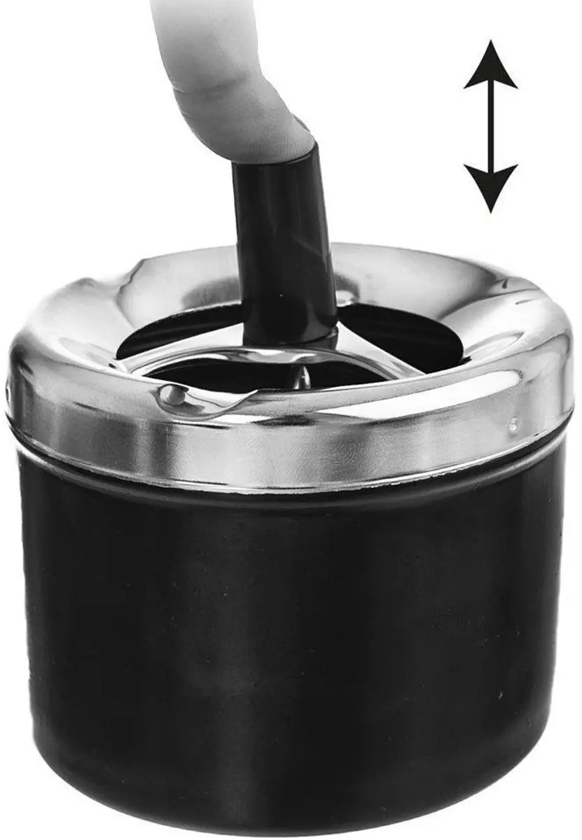 Orion Metalen Sluitbare Asbak Ø9,5cm - Zwart/Zilver