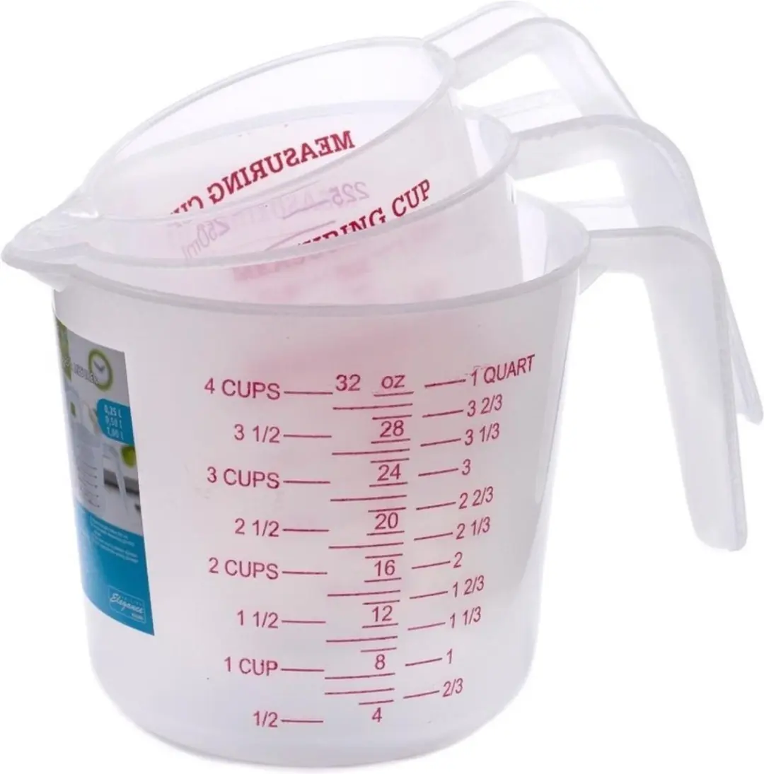 Alpina Transparante Maatbekers Set 250/500/1000ml - 3-delig