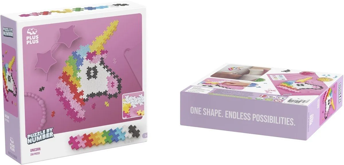 Plus-Plus Puzzle by Number Eenhoorn 250 Stuks - 3929