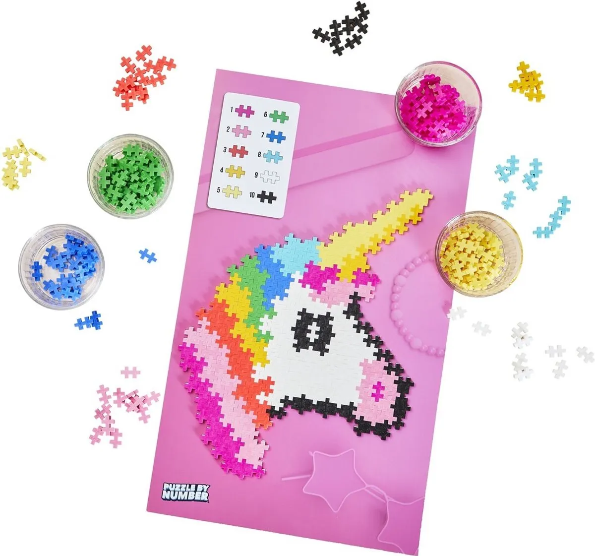 Plus-Plus Puzzle by Number Eenhoorn 250 Stuks - 3929 - afbeelding 6 van 6