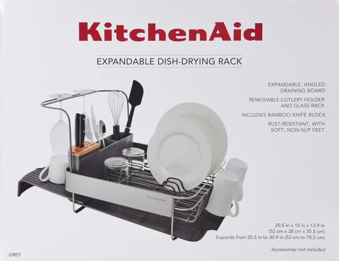 KitchenAid Afdruiprek 61x52cm - Grijs - RVS - afbeelding 6 van 6