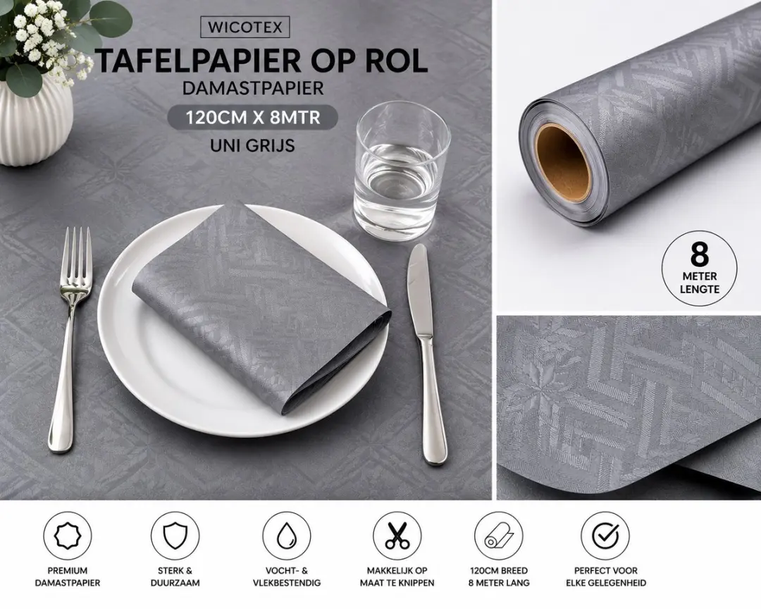 Wicotex Damastpapier op Rol 120cm x 8m