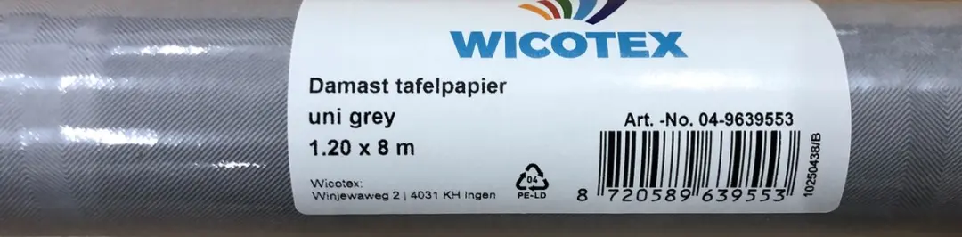 Wicotex Damastpapier op Rol 120cm x 8m - Grijs