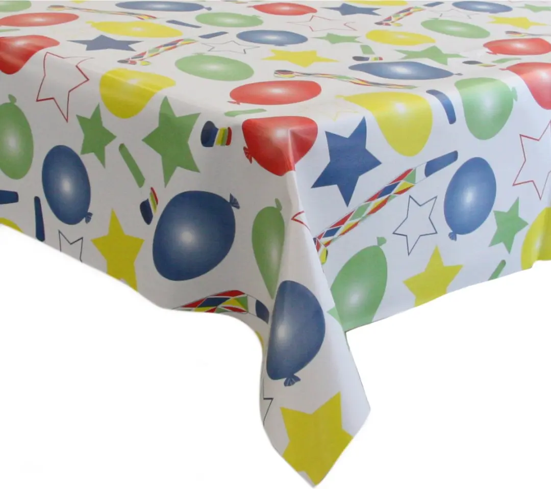 Bellatio Design Tafelzeil 140x250cm - Feestprint - Wit
