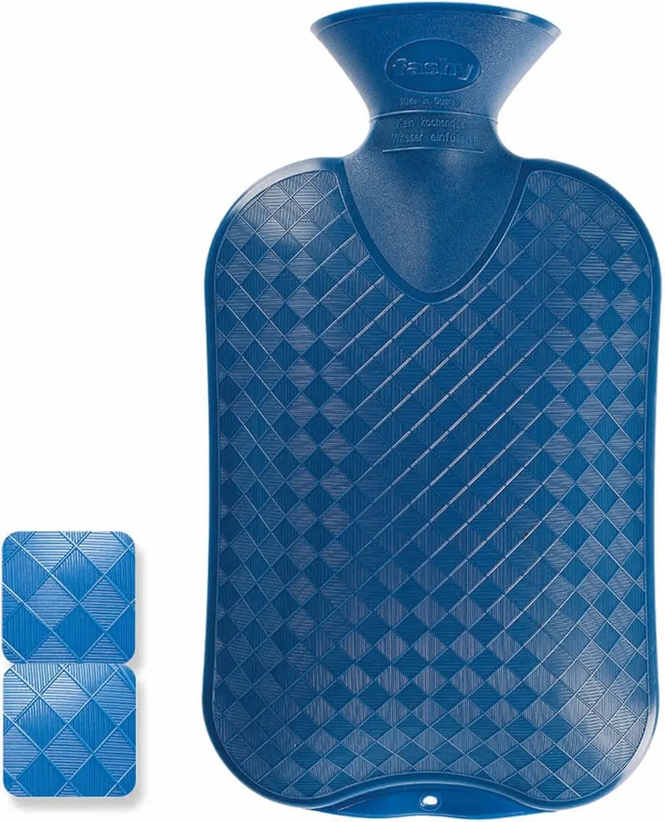Fashy warm water kruik - rib blauw