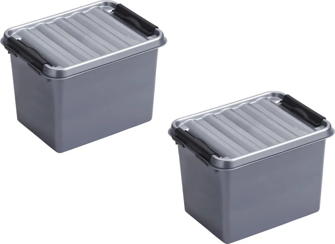 Sunware Q-Line Opbergbox 3L - 8 Stuks - Grijs