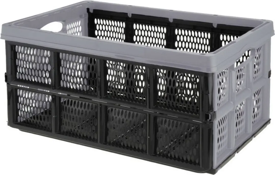 Excellent Houseware Vouwkrat 32L - 2 Stuks - Zwart/Grijs