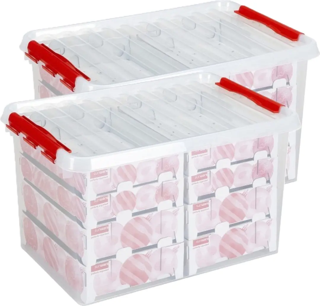 Sunware Opbergbox 2x voor 116 Kerstballen 62L