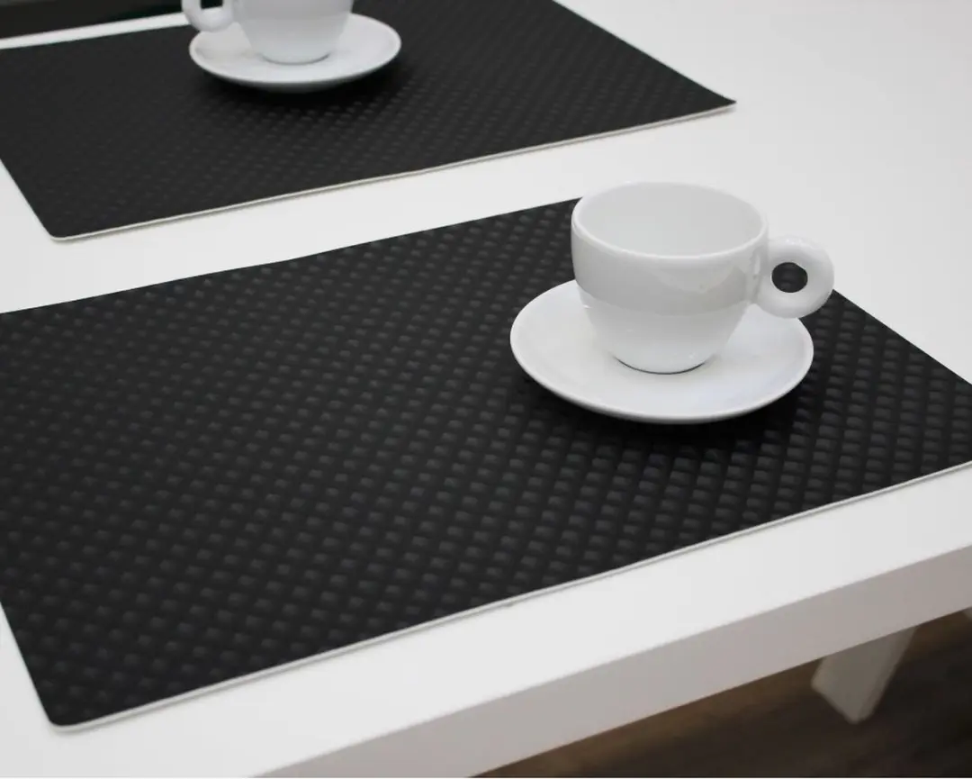 Wicotex Zafiro Tafel Placemats 30x43cm - 4 Stuks - Zwart
