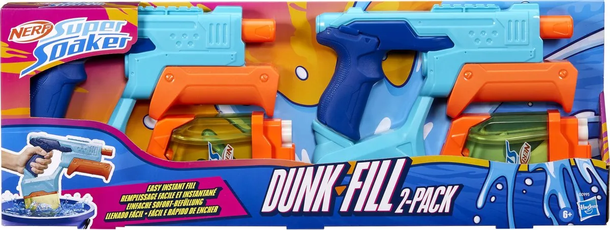 Nerf Super Soaker Dunk-Fill Waterpistool Duopack 300ml - Multicolor - afbeelding 6 van 6