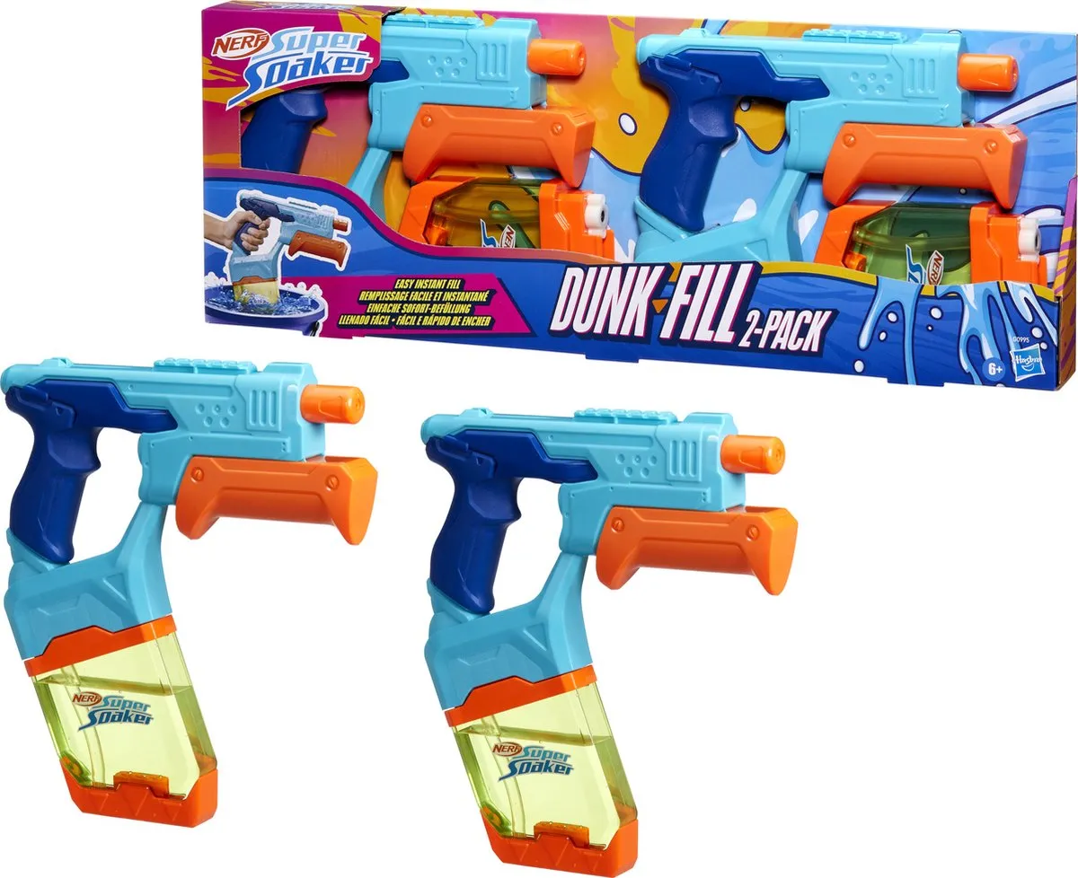 Nerf Super Soaker Dunk-Fill Waterpistool Duopack 300ml - Multicolor