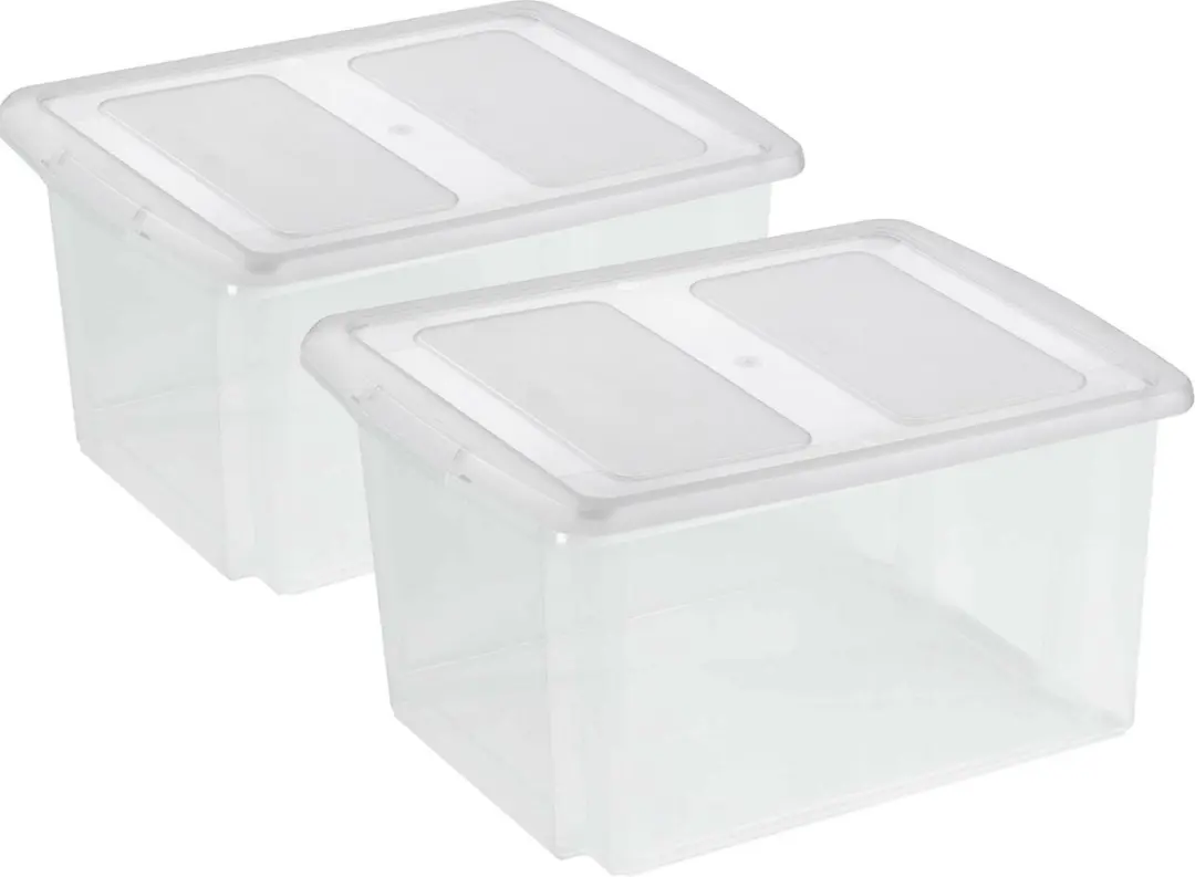 Sunware Opslagboxen Set 2x 32L Transparant