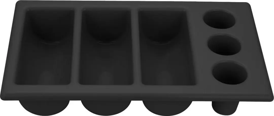 HENDI Bestekbak 6-vaks GN 1/1 - Zwart - 530x325x105mm