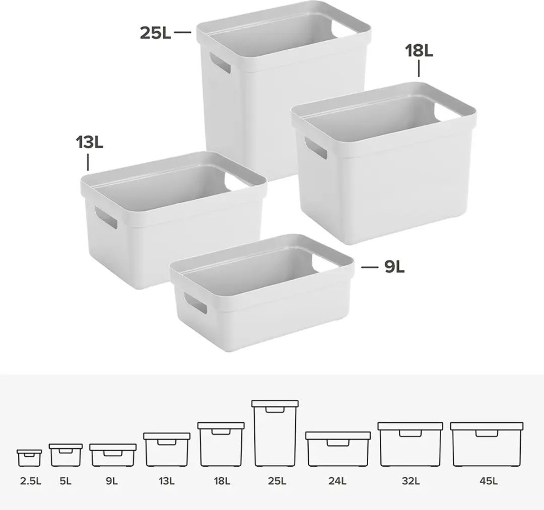Sunware Sigma Home Opbergbox 13L - 35x24.6x18.3cm Wit - afbeelding 5 van 6
