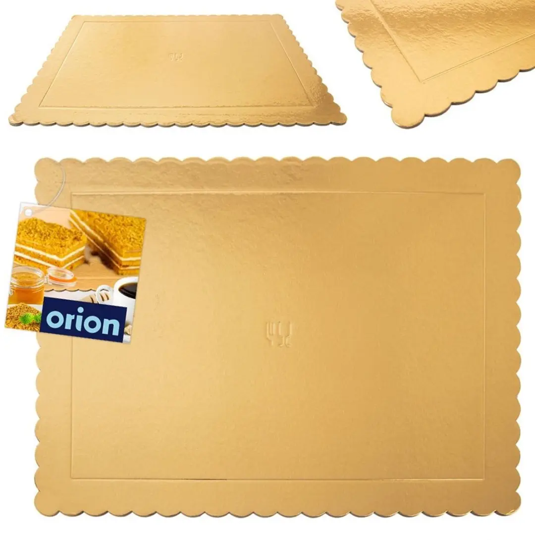 Orion Taartplateau 40x30cm - Goud - Dubbelzijdig
