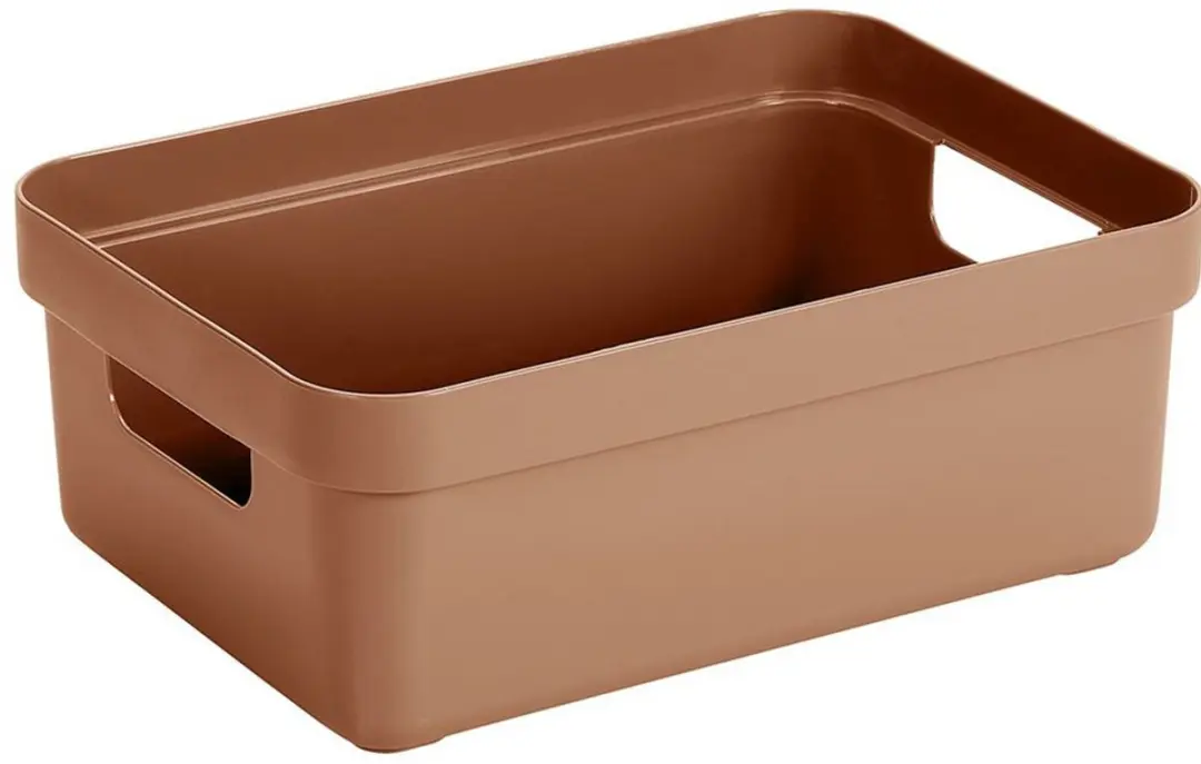 Sunware Opbergbox 9L Terracotta - Transparant deksel
