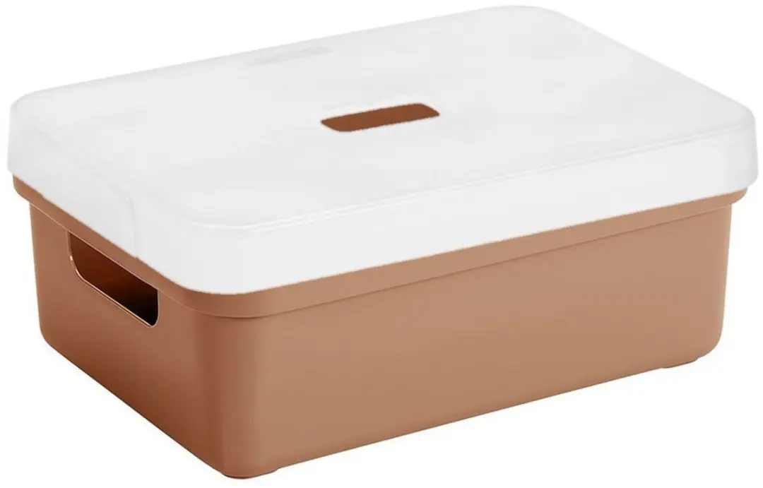 Sunware Opbergbox 9L Terracotta - Transparant deksel