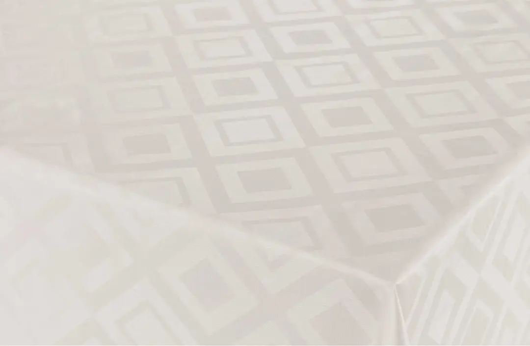 Bellatio Design Tafelzeil Damast Witte Ruiten 140x180cm - Wit