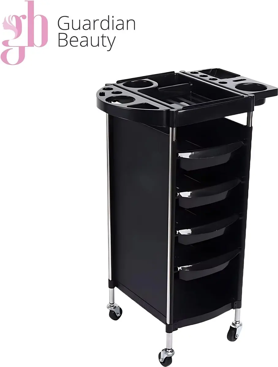 Guardian Beauty Salon Trolley 4W - Zwart - 4 Lades - afbeelding 2 van 6