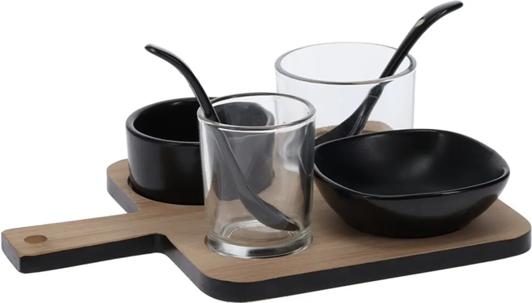 Excellent Houseware Serveerplank met 4 Schaaltjes