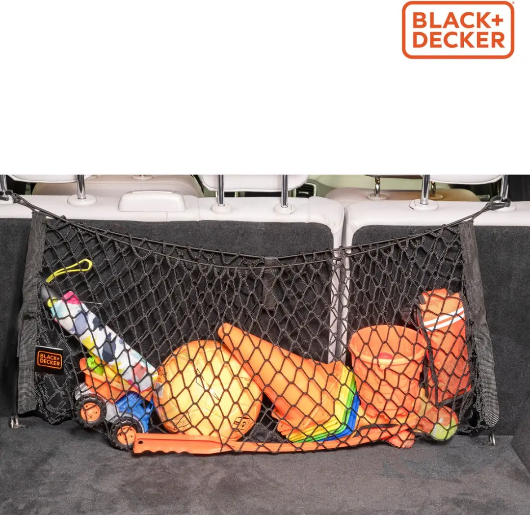 BLACK+DECKER Elastisch Bagagenet Kofferbak 125x30cm - Zwart - afbeelding 2 van 6