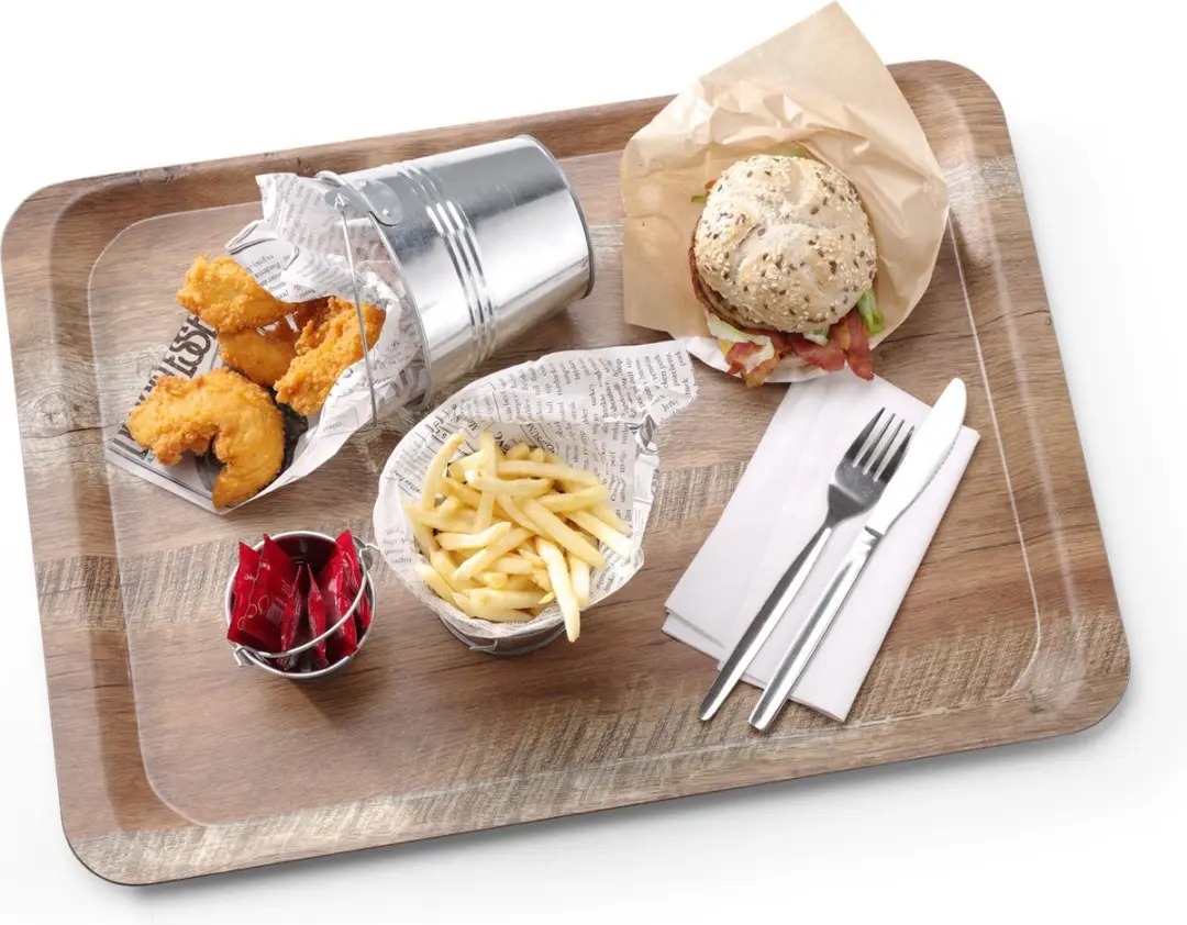 Hendi Melamine Dienblad Houtnerf 370x530mm - Bruin