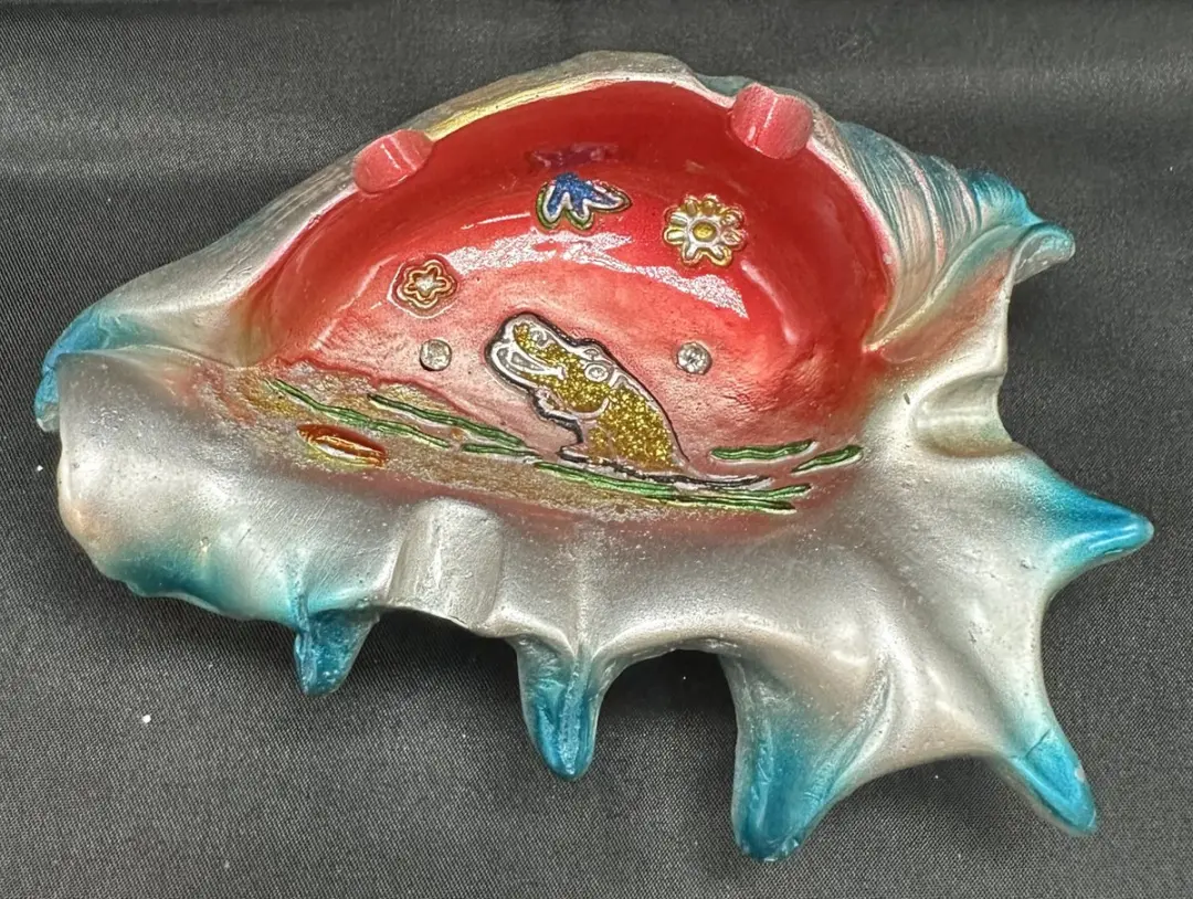Impuls Asbak Zeeschelp Krokodil - Meerkleurig - 13x9x5cm