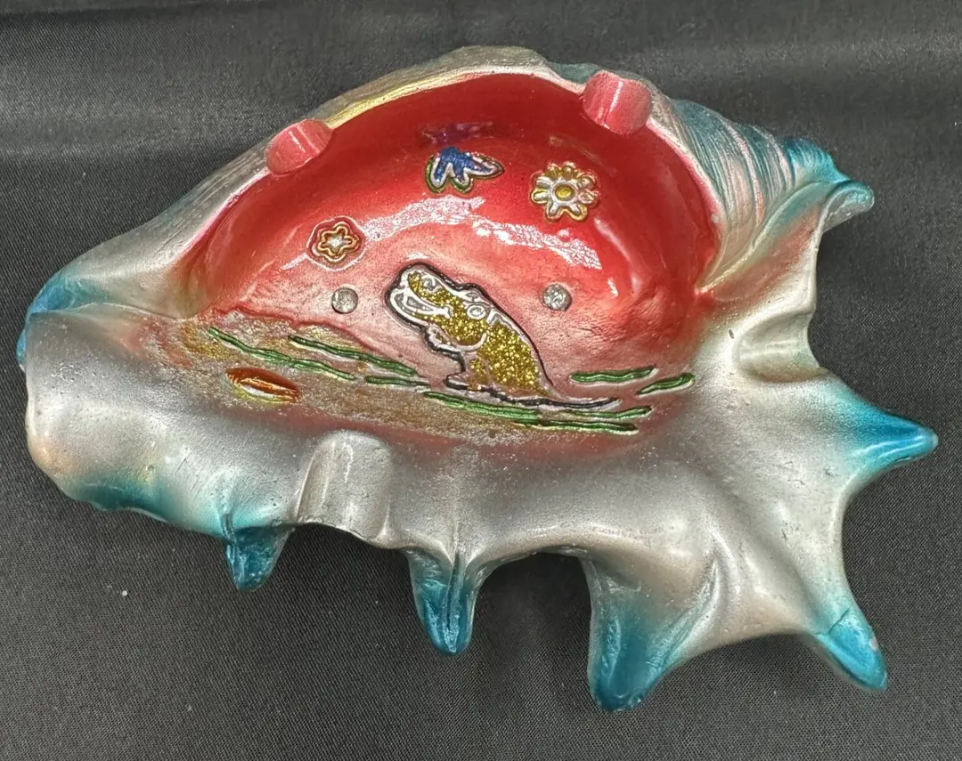 Impuls Asbak Zeeschelp Krokodil - Meerkleurig - 13x9x5cm