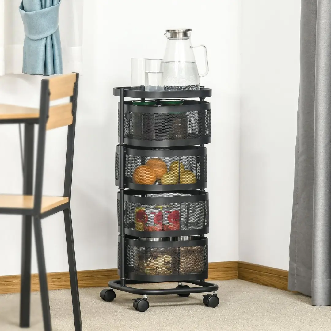 Homcom Utility Cart 850-184 - 33x33x77cm Zwart