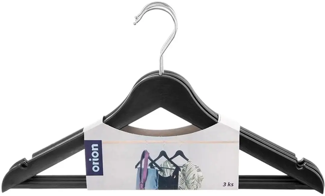Orion Kledinghanger Set 3 Stuks - 42,5x24cm - Zwart - afbeelding 3 van 6