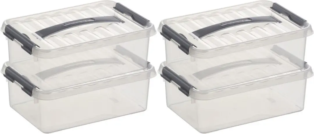 Sunware Q-Line Opbergbox 4L - 8 Stuks - Transparant