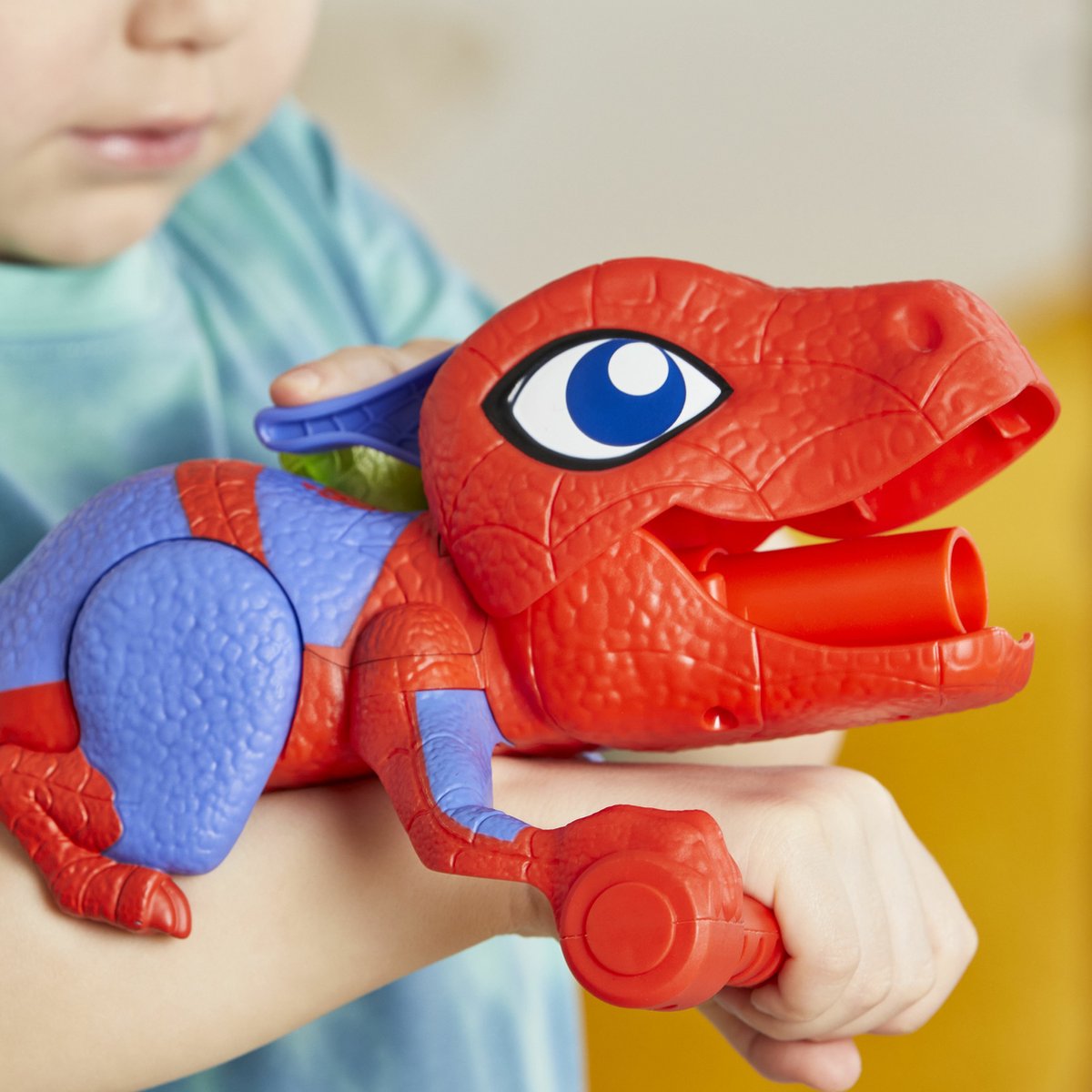 Marvel Spidey and His Amazing Friends Dino-Webs Spidey-Rex Web Launcher, Speelgoed handschoenblaster, 3 jaar