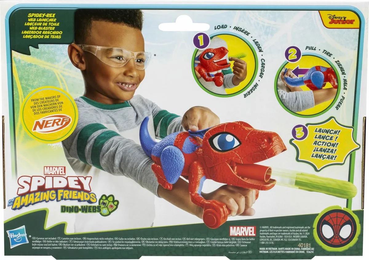 Hasbro Marvel Spidey Dino-Webs Web Launcher - Blauw/Rood - afbeelding 6 van 6