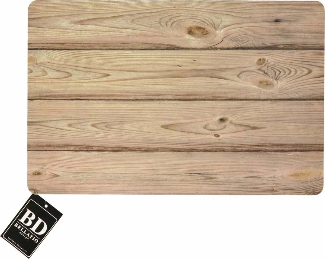 Bellatio Design Placemats Houtlook Bruin - 8 Stuks 43x28cm