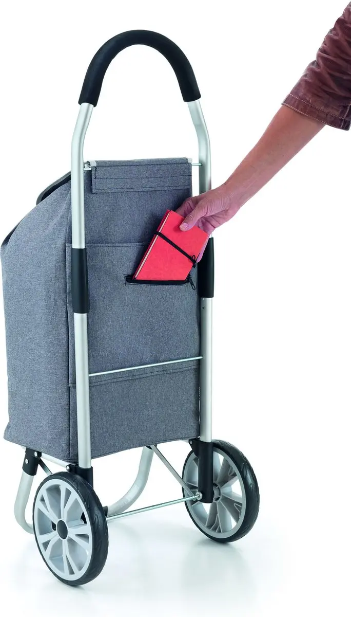 Metaltex Magnolia Boodschappentrolley 45L - Grijs - afbeelding 4 van 6