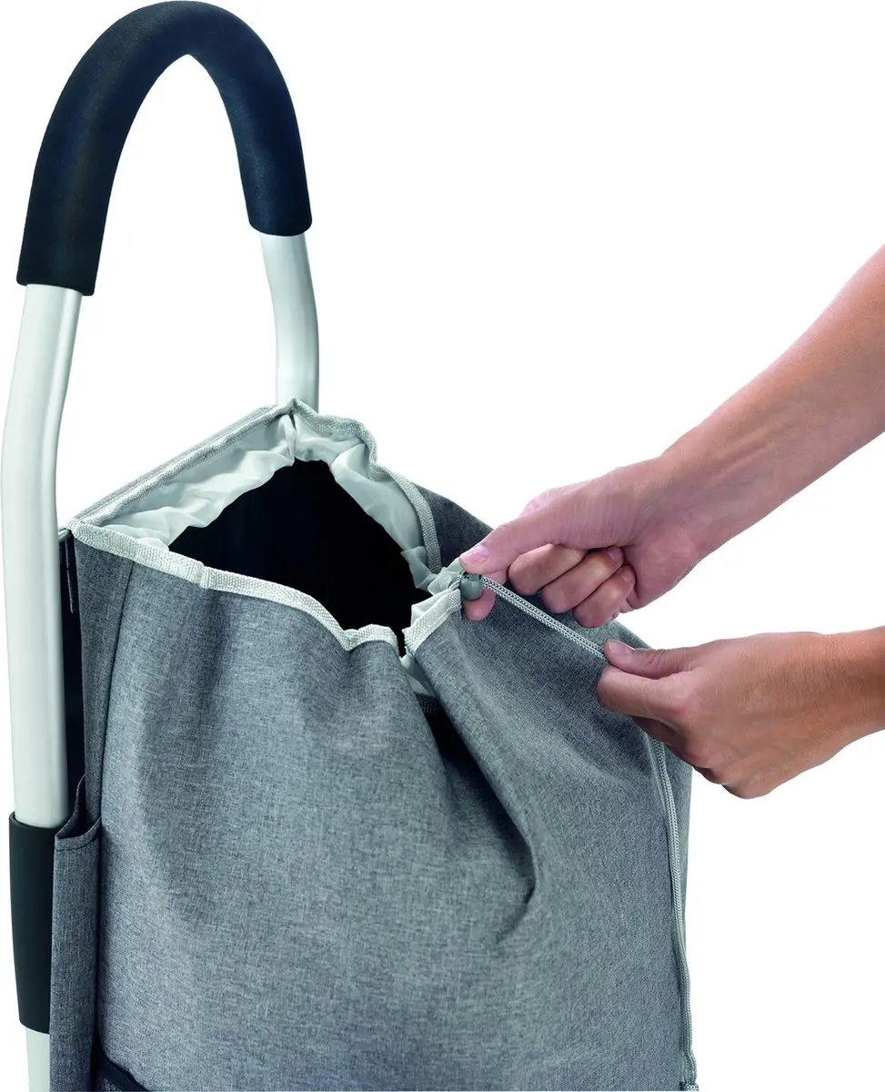 Metaltex Magnolia Boodschappentrolley 45L - Grijs - afbeelding 2 van 6