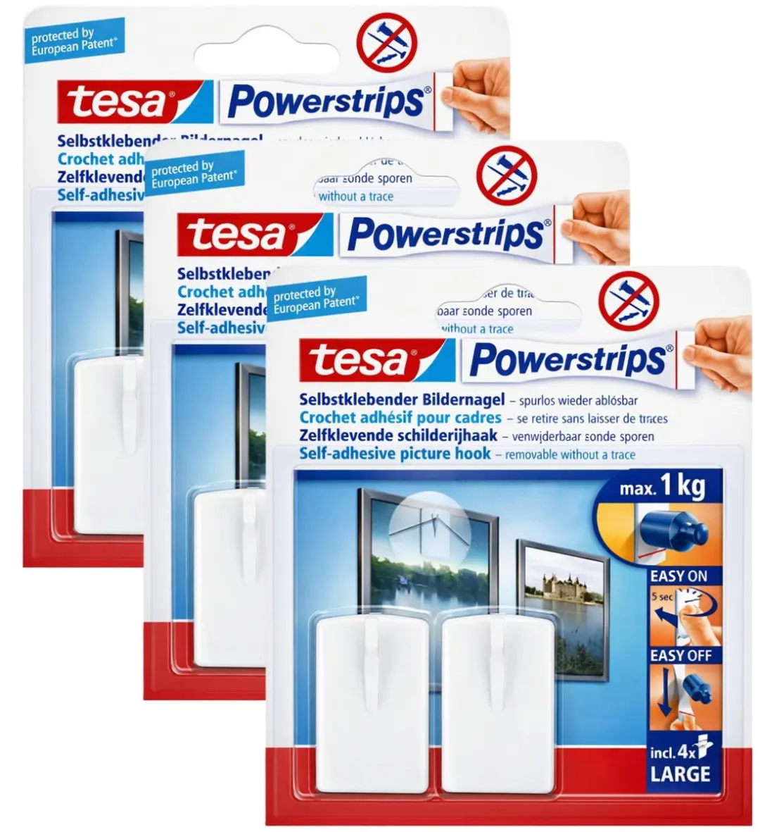Tesa Schilderij Ophanghaken 6x - Wit