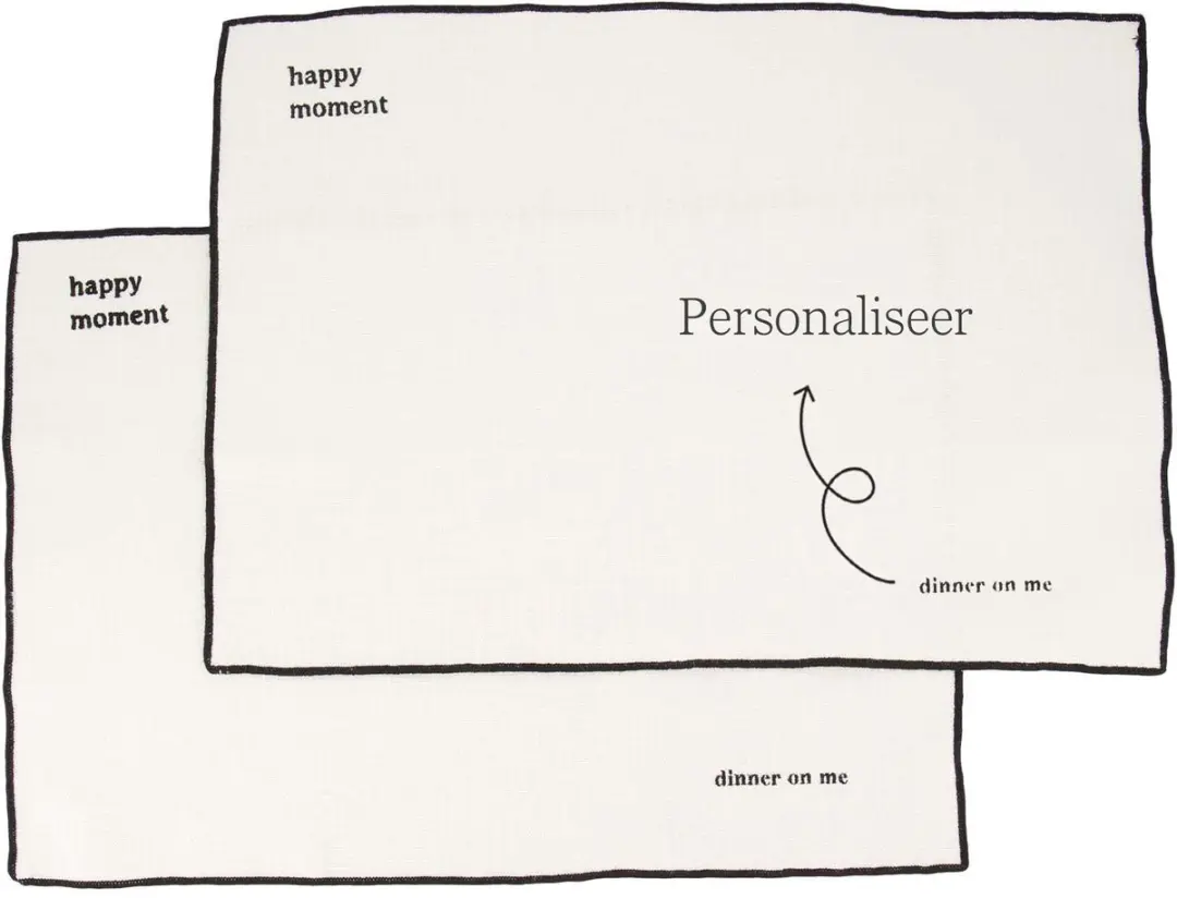 Zusss Happy Moment Placemats - Set van 2 - 100% Katoen - Sand